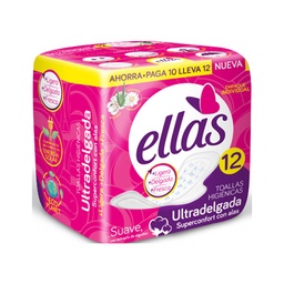 Toallas Higienicas Ultradelgada Ellas x 12 Un
