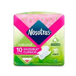 120030 Toalla Higienica Natural Invisible con Alas Familia x 10 Un x Un