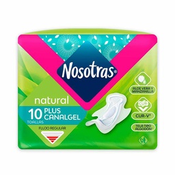 120170 Toalla Nosotras Natural Plus con Gel Familia x 10 Un x Un